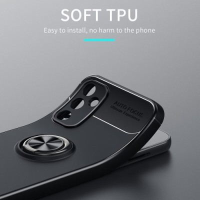 Samsung Galaxy A25 (SM-A256) „FOCUS“ Kickstand kieto silikono TPU juodas dėklas - nugarėlė | Priedai.lt