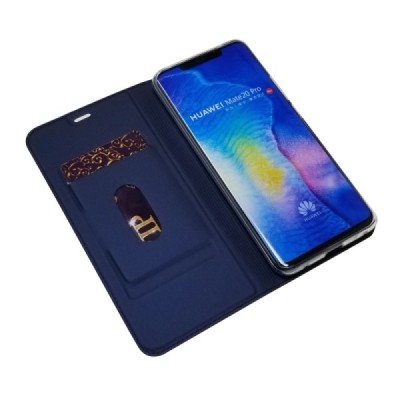 „Dux Ducis“ Skin serijos Huawei Mate 20 Pro mėlynas odinis atverčiamas dėklas | Priedai.lt